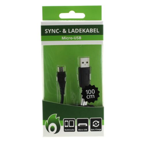 micro USB cable in sample packaging