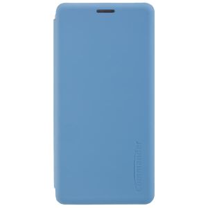 COMMANDER Book Case CURVE für Samsung Galaxy A50 - Soft Touch - Light Blue