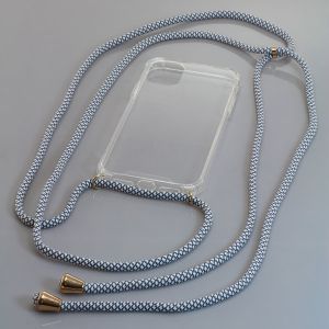 OTB TPU Strap / Necklace Case kompatibel zu Apple iPhone 11 - mit Kordel grau/weiß