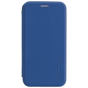 COMMANDER Book Case CURVE für Apple iPhone 12 / 12 Pro - Soft Touch - Maritim Blue